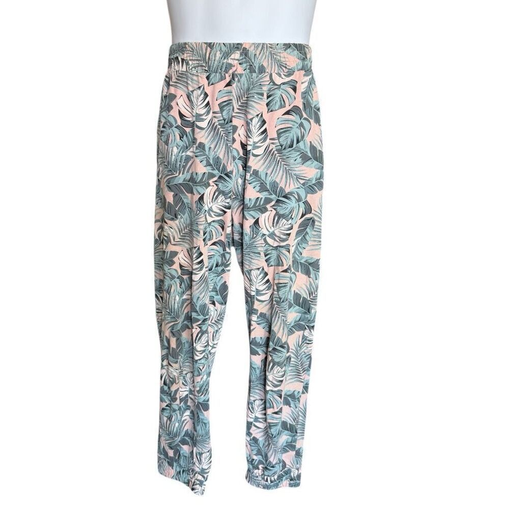 Women Jenni Intimates Palm Print Pull-On Waist Joggers Pants - Sz L